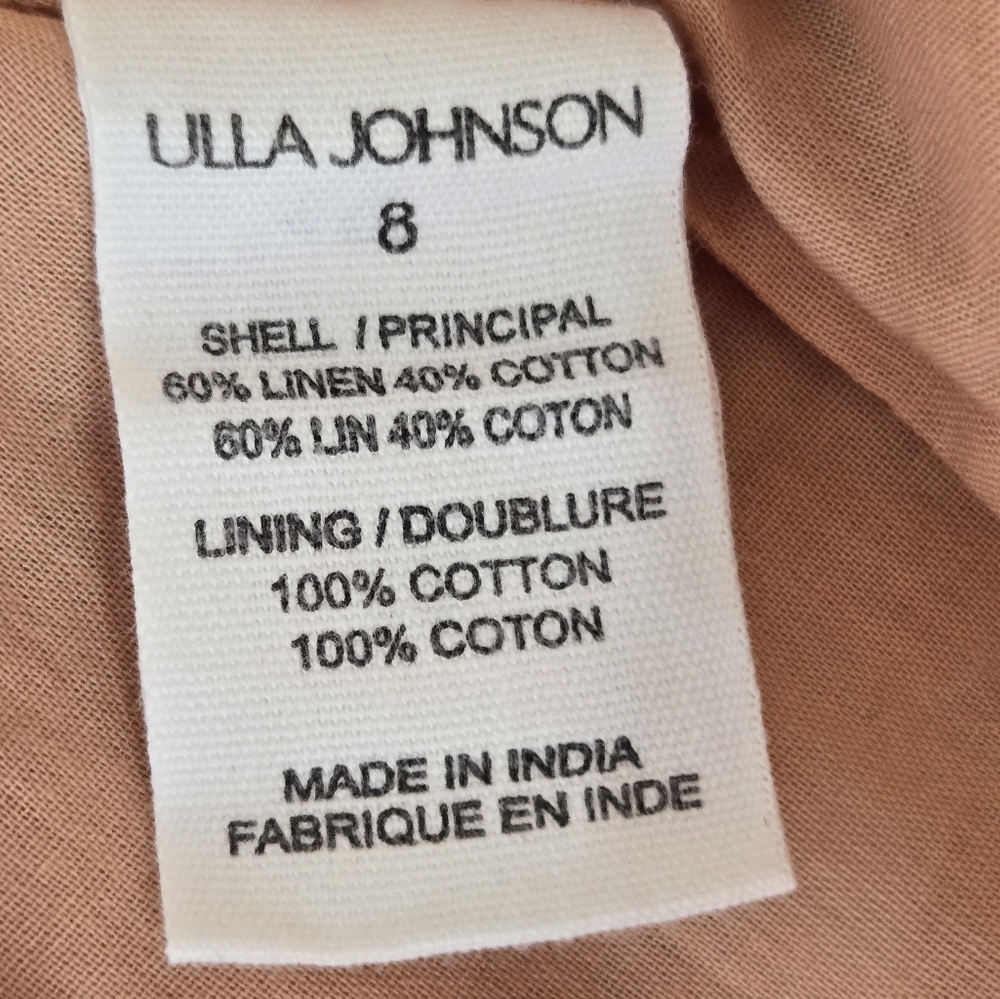 Ulla Johnson Savannah Halter Mini Dress Peach Lace Tiered Boho Romantic - Picture 9 of 12